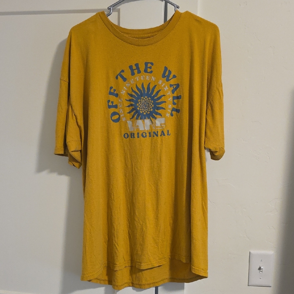 Vans Mustard Short-Sleeve Graphic Tee with Blue Sun